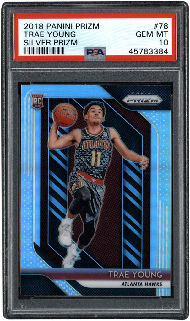 Modern Sports Cards - 2018 Panini Prizm Silver Prizm #78 Trae Young Rookie PSA GEM MINT 10
