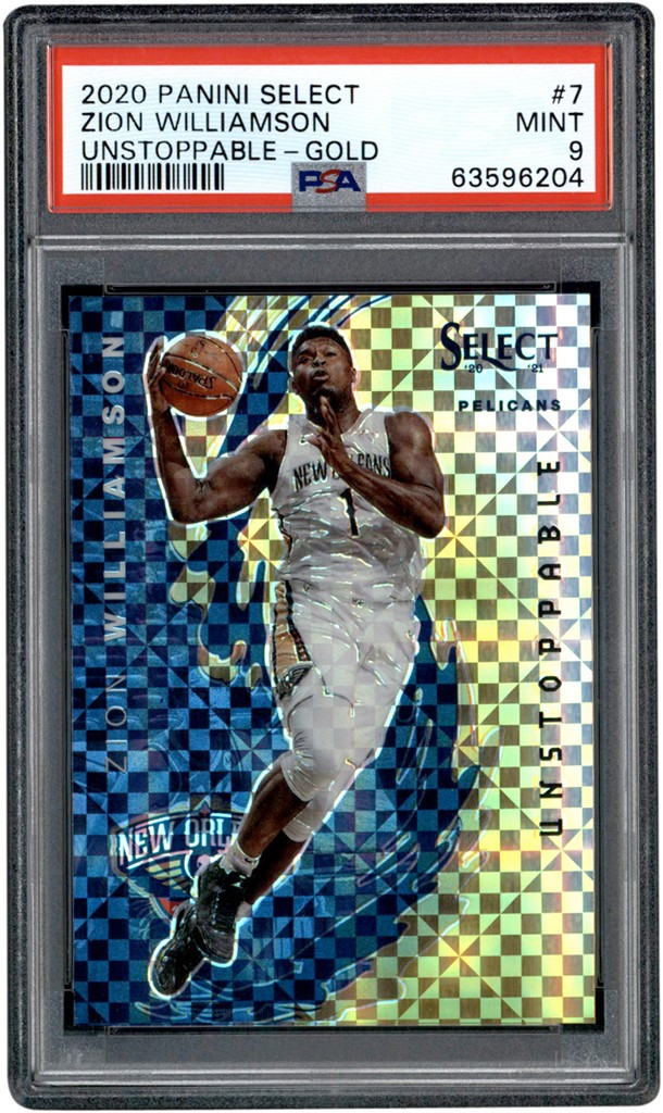 Modern Sports Cards - 020 Panini Select Unstoppable Gold #7 Zion Williamson 07/10 PSA MINT 9 (Pop 1)