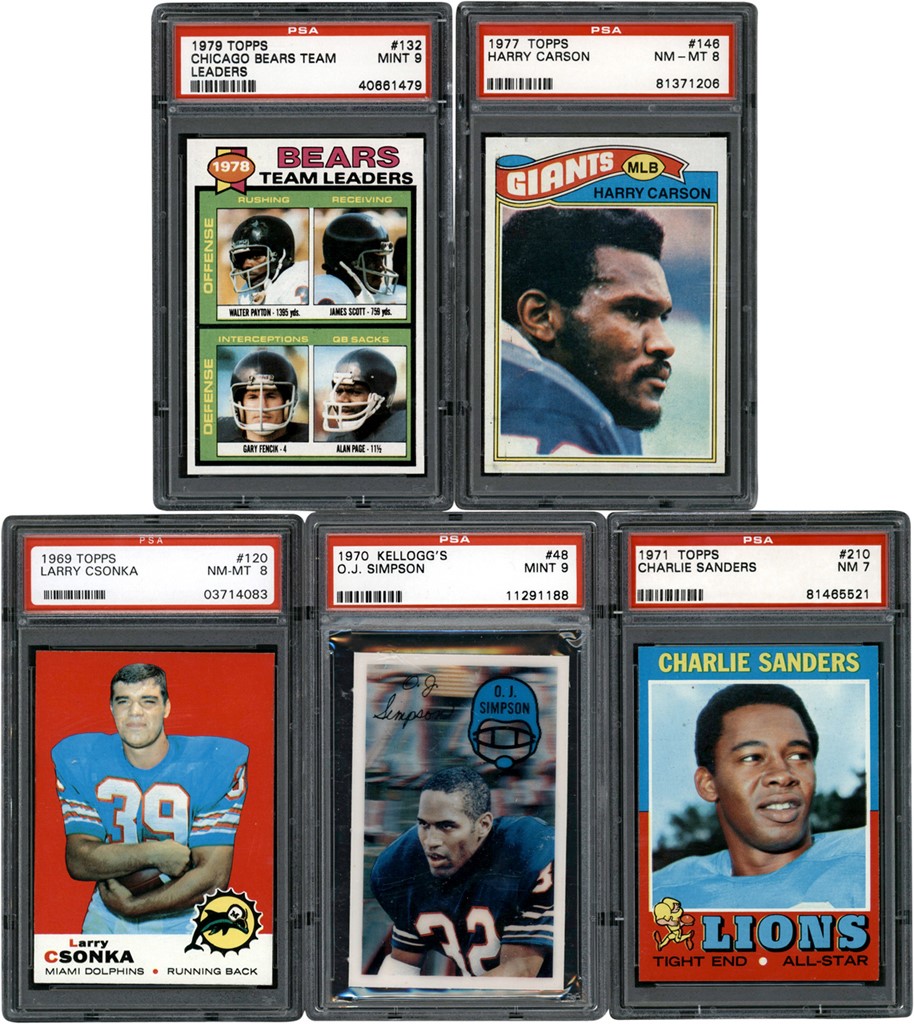 - 1969-1979 NFL HOFers & Stars PSA Graded Collection (5)