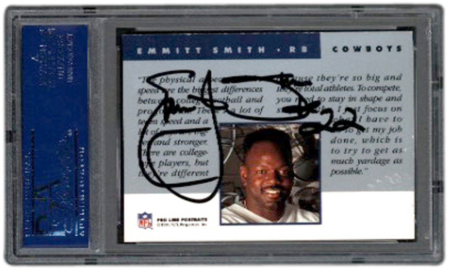 - NFL Hall of Famers & Stars Autograph Card Collection w/Emmitt Smith & Jim Brown (9)