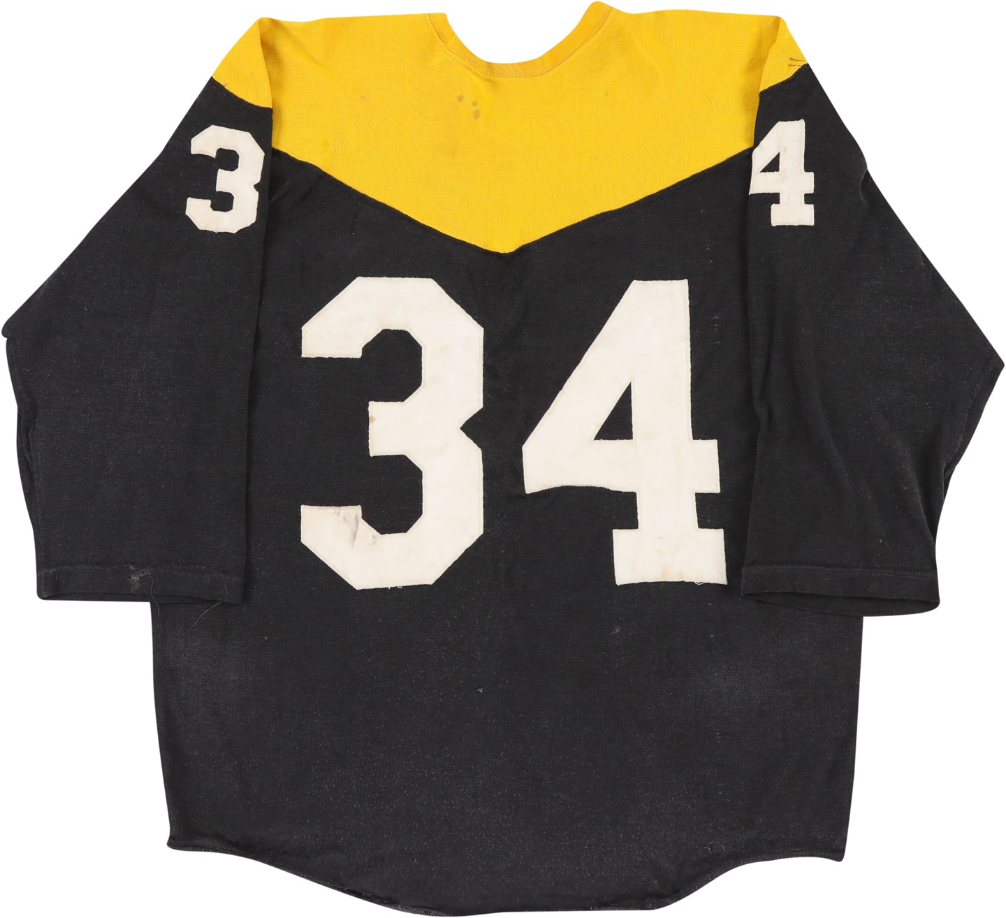 - 1966-1967 Andy Russell Pittsburgh Steelers Game Worn Jersey - Rare "Batman" Style
