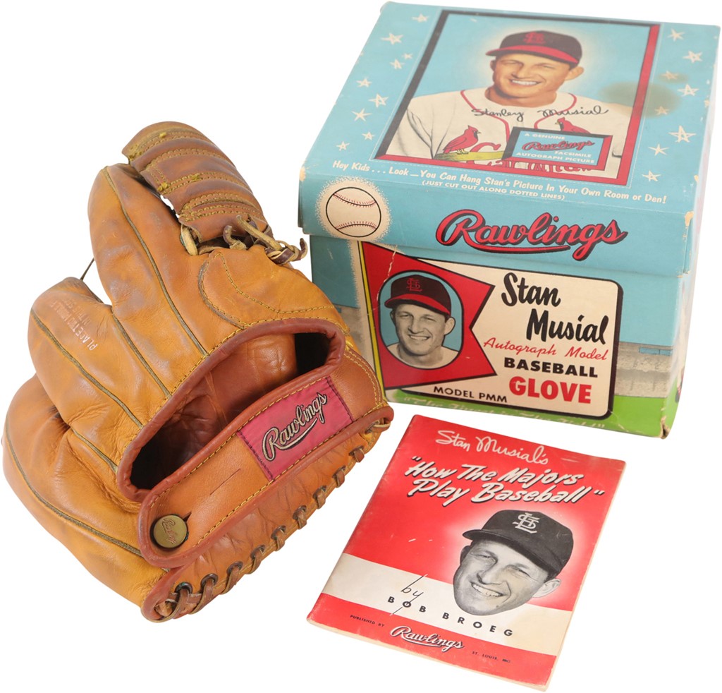 - Circa 1956 Stan Musial Rawlings Glove In Box