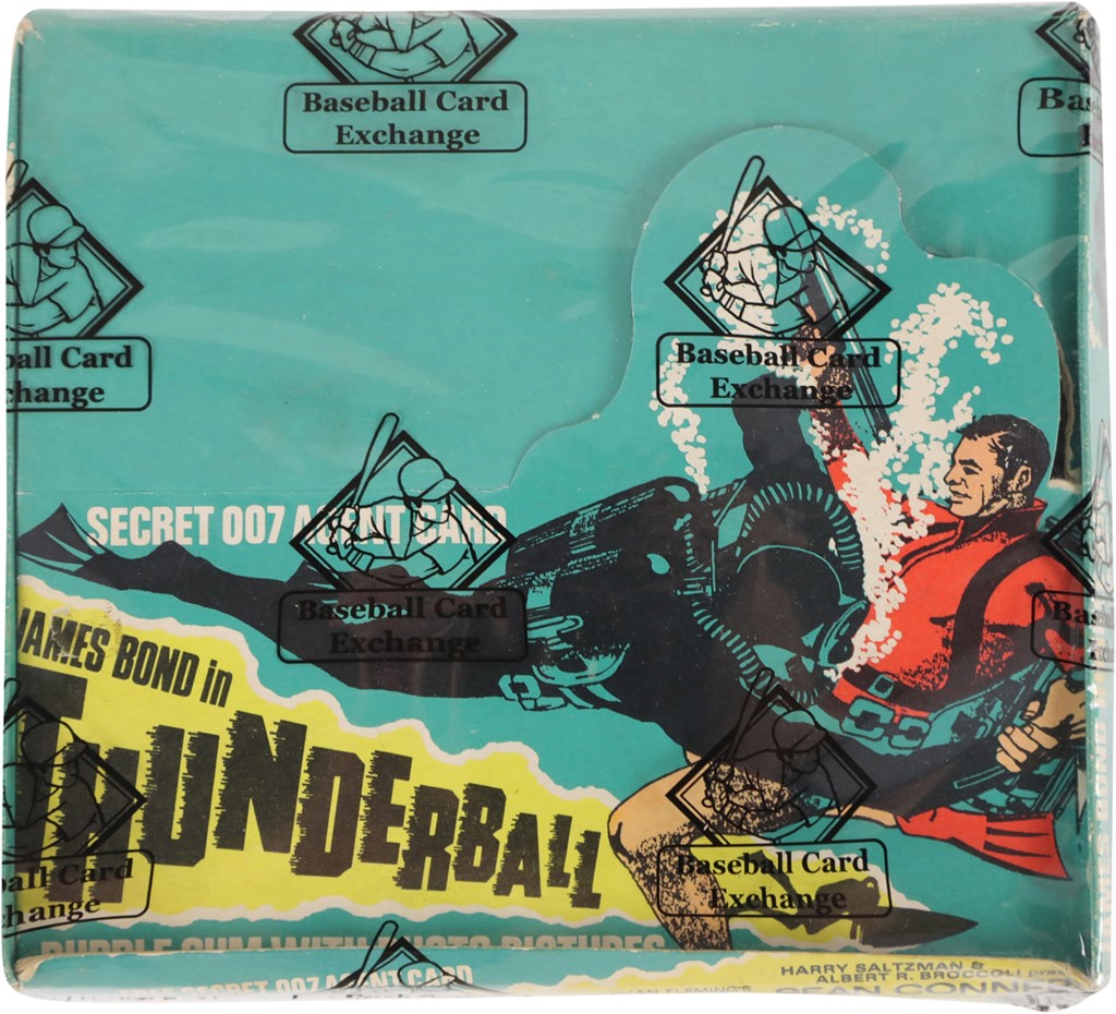 - 1966 Somportex James Bond 007 Thunderball Unopened Wax Box of 72 Packs (BBCE)