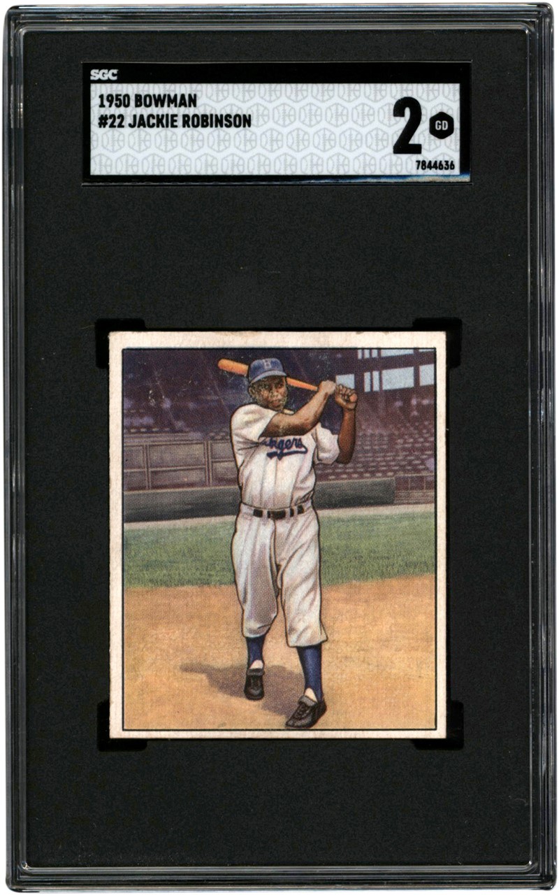 - 1950 Bowman Baseball #22 Jackie Robinson Card SGC GD 2