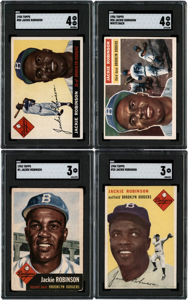 - 1953-1956 Topps Jackie Robinson SGC Graded Collection (4)