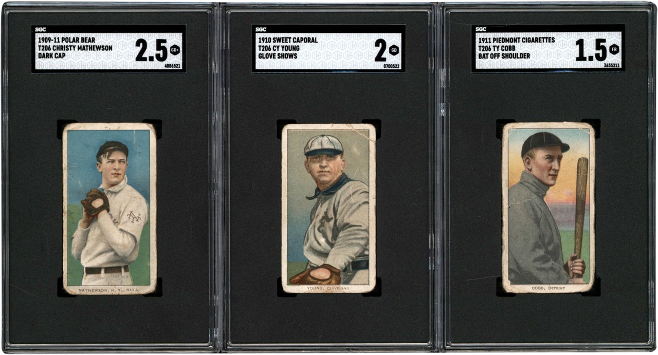 - 1909-1911 T206 Hall of Famer Collection w/SGC Cobb, Mathewson, & Young (32)