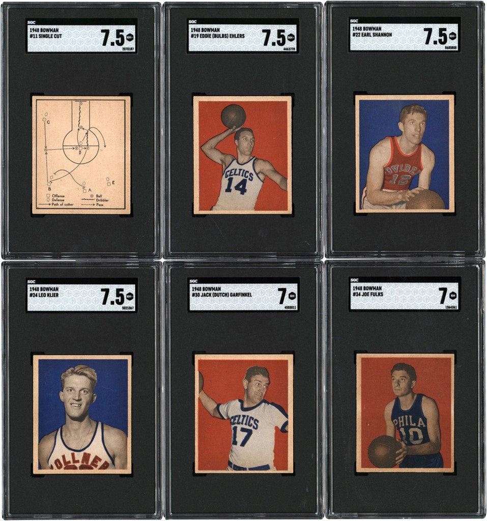 Basketball Cards - 1948 Bowman Basketball SGC NM-NM+ Collection w/Fulks Rookie (15)