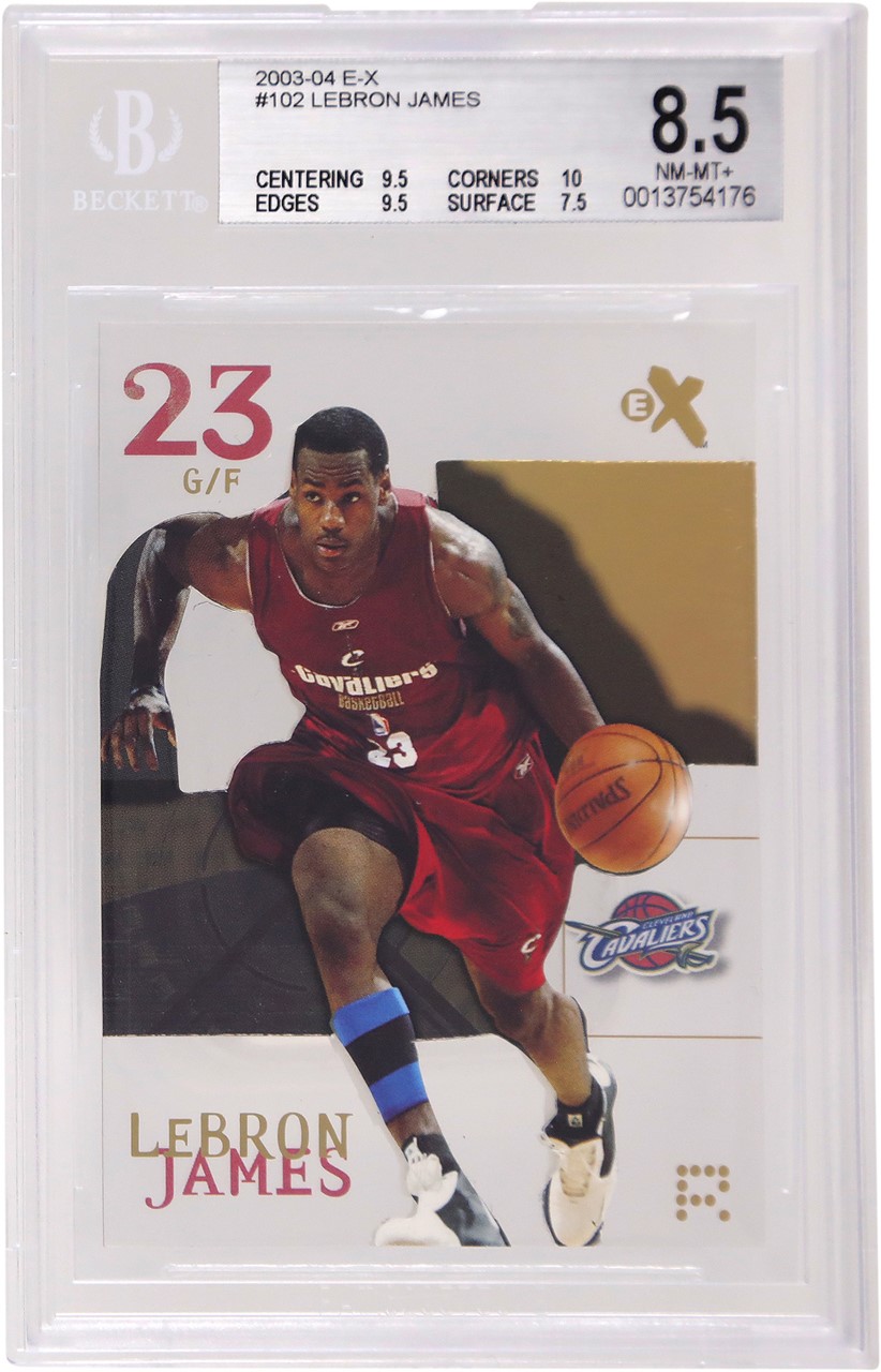 Modern Sports Cards - 2003-04 LeBron James Fleer Skybox E-X #102 Rookie BGS NM-MT+ 8.5