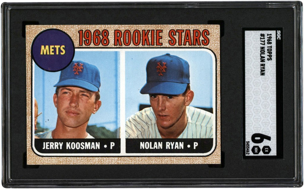 - 1968 Topps Baseball #177 Nolan Ryan Rookie Card SGC EX-MT 6