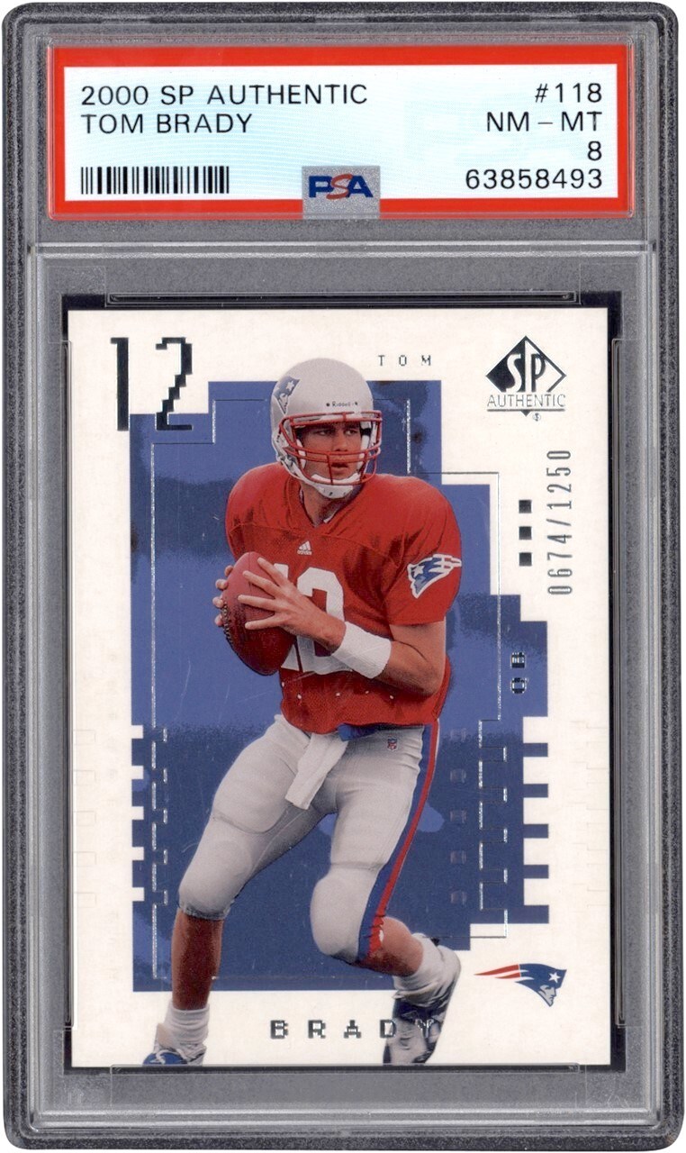 Modern Sports Cards - 000 SP Authentic #118 Tom Brady Rookie 0674/1250 PSA NM-MT 8