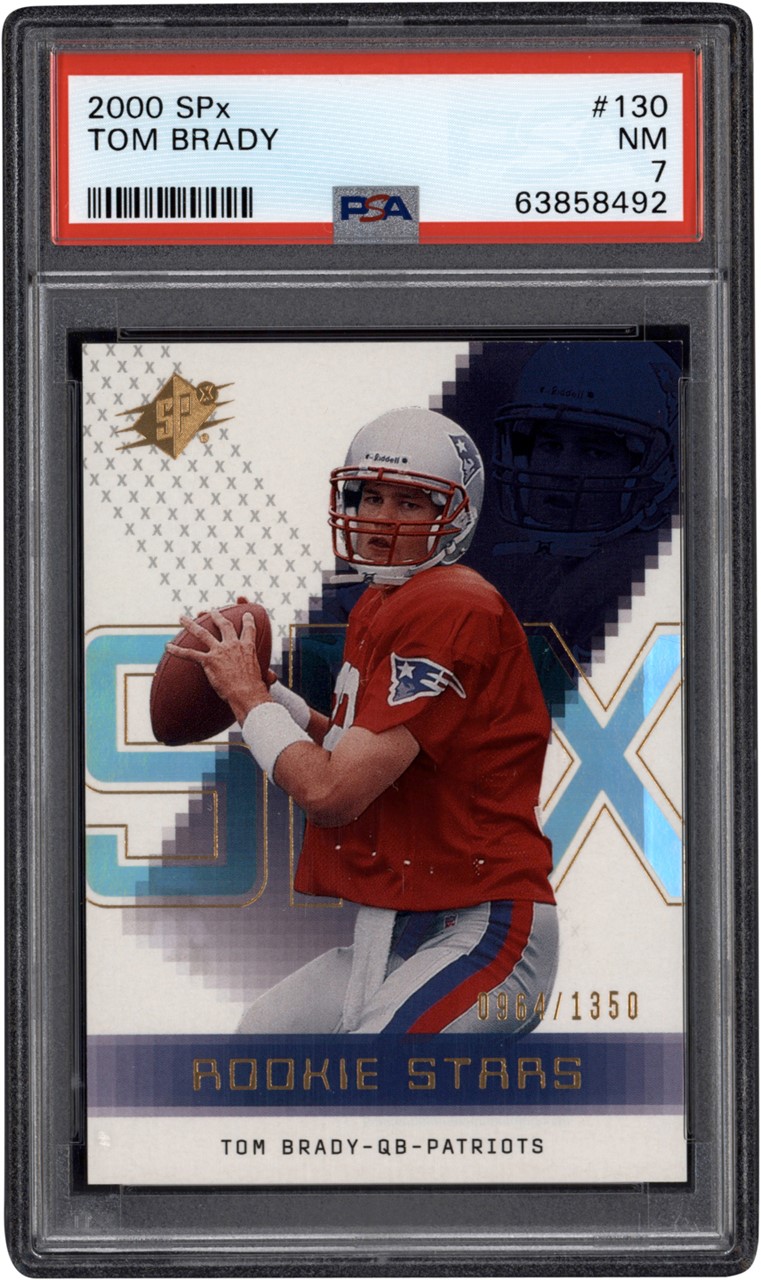 Modern Sports Cards - 000 SPX #130 Tom Brady Rookie 0964/1350 PSA NM 7