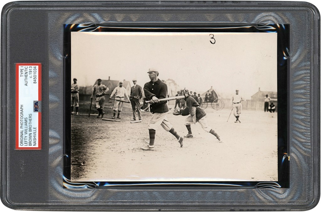 The Brown Brothers Collection - Circa 1913 Lefty Williams at Bat Photograph (PSA Type I)