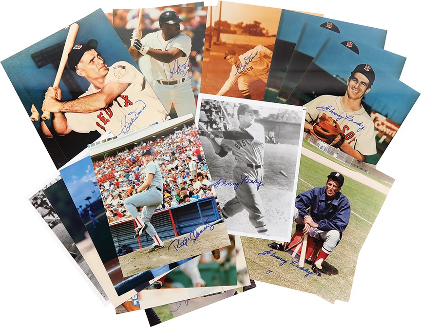 Baseball Autographs - Boston Red Sox Signed 8x10" Photo Collection w/Hall of Famers (55)
