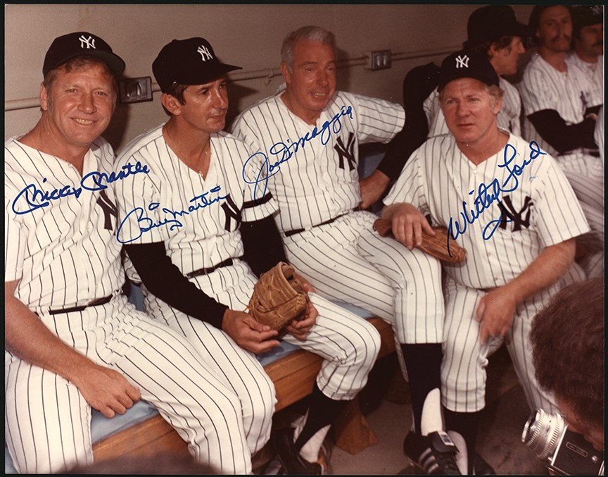 - Mickey Mantle, Billy Martin, Joe DiMaggio, Whitey Ford Signed Photograph from The Whitey Ford Collection (PSA)