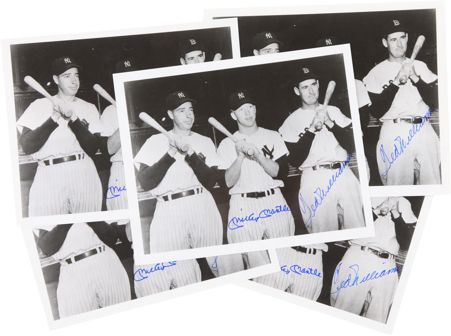 - Five Mickey Mantle & Ted Williams Signed Photographs from The Whitey Ford Collection (PSA)