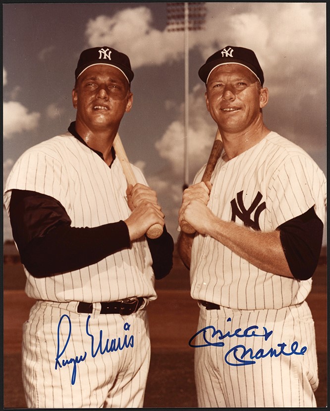 Stunning Mickey Mantle & Roger Maris Signed Photograph from The Whitey Ford Collection (PSA)