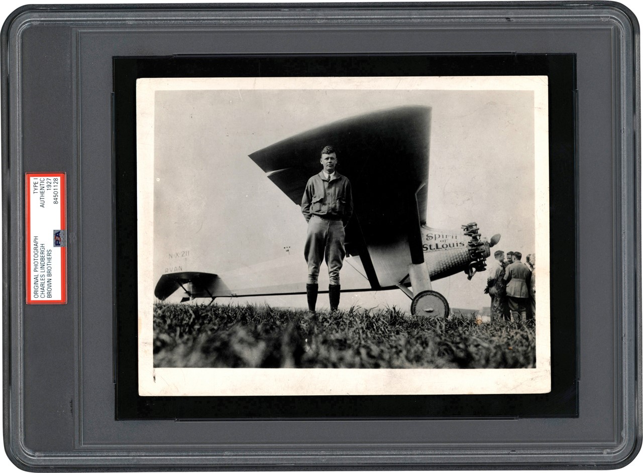 The Brown Brothers Collection - Charles Lindbergh and the Spirit of St. Louis Photograph (PSA Type I)