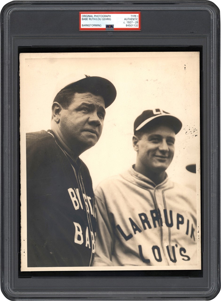 The Brown Brothers Collection - Circa 1927 Babe Ruth and Lou Gehrig Barnstorming Tour Photograph (PSA Type I)