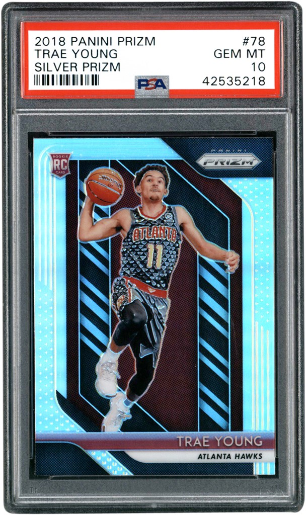 Modern Sports Cards - 2018 Panini Prizm Silver #78 Trae Young Rookie PSA GEM MINT 10