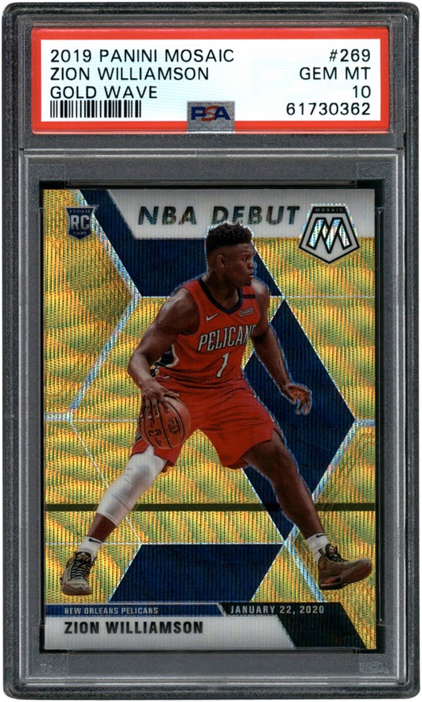 2019 Panini Mosaic Gold Wave #269 Zion Williamson PSA GEM MINT 10