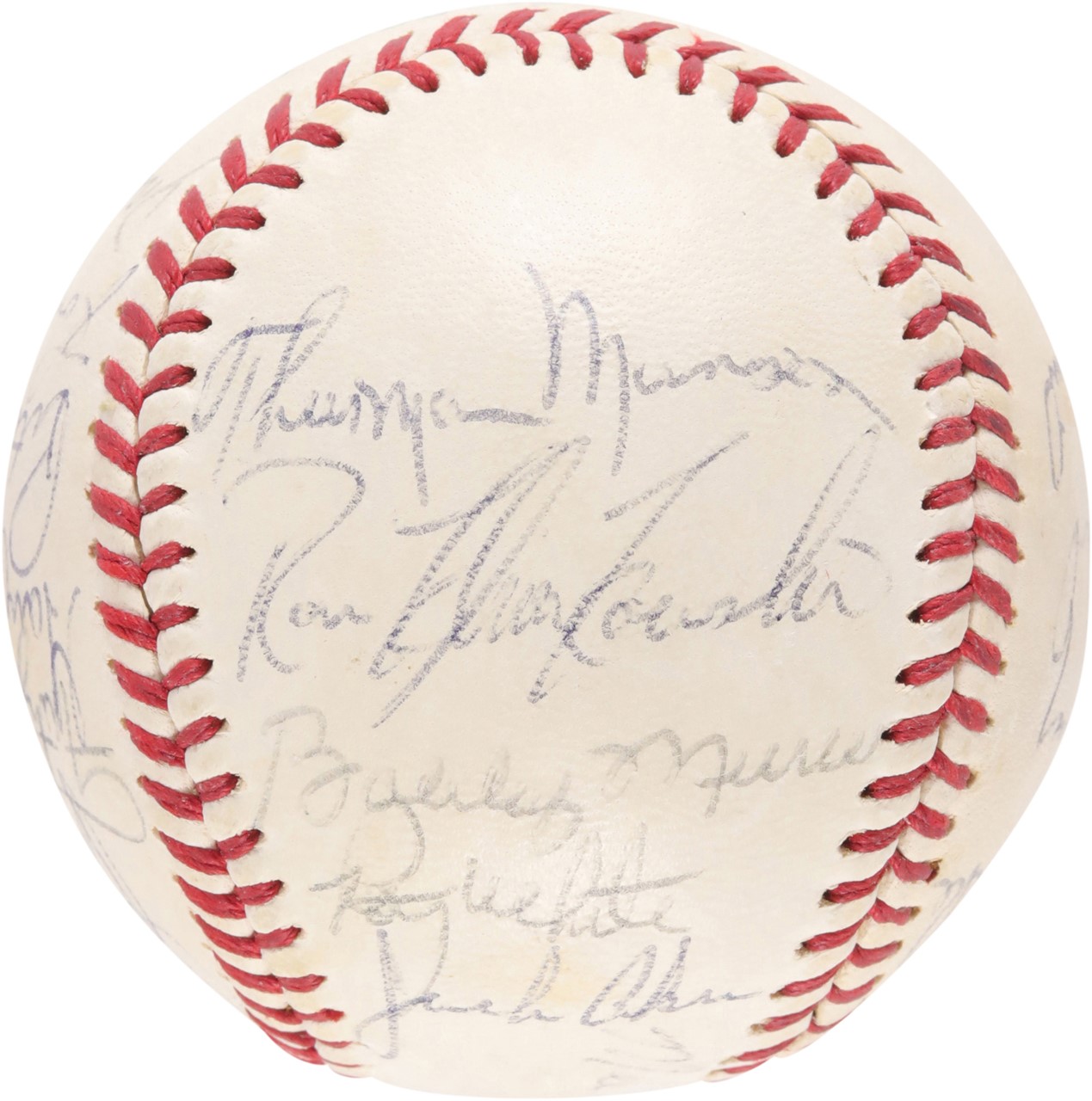 - High Grade 1970 New York Yankees Team Signed Ball w/Munson (PSA NM-MT 8 Autographs)