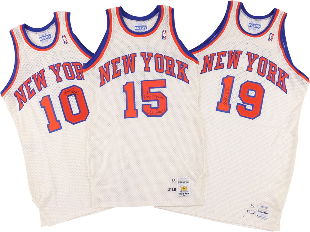 - 1988-89 Frazier, Monroe, Reed New York Knicks Signed Jerseys
