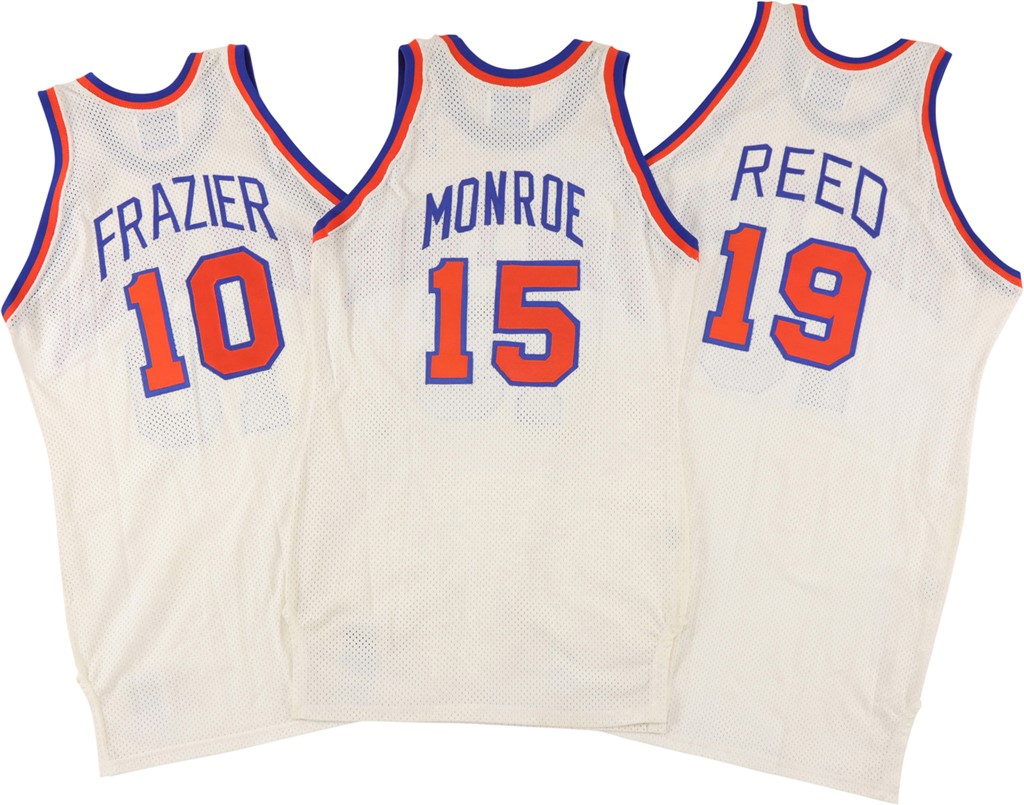 1988-89 Frazier, Monroe, Reed New York Knicks Signed Jerseys
