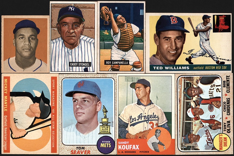- 1949-1968 Topps & Bowman HOFers & Stars Baseball Card Collection w/Campanella Rookie (8)