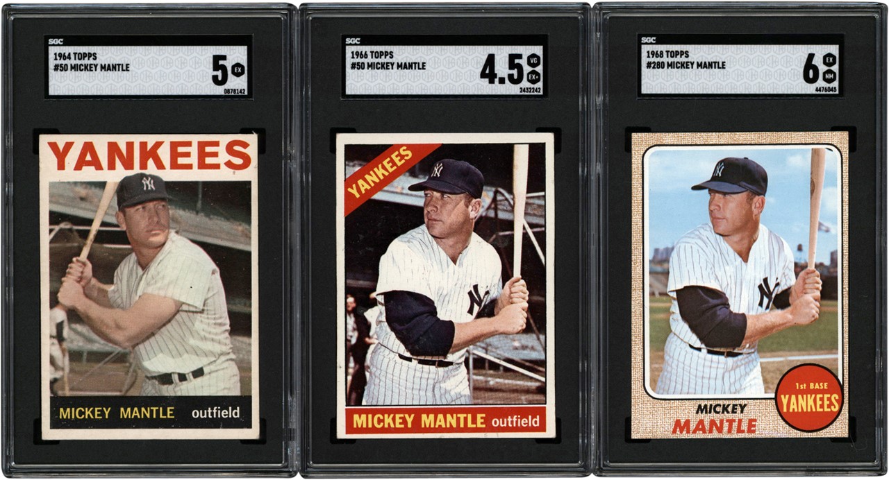 - 1958-1968 Topps Mickey Mantle Baseball Card Collection (10) w/SGC Graded