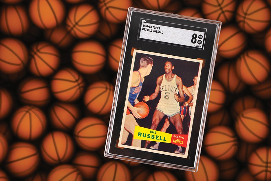 957 Topps #77 Bill Russell Rookie - Perfectly Centered Example! SGC NM-MT 8