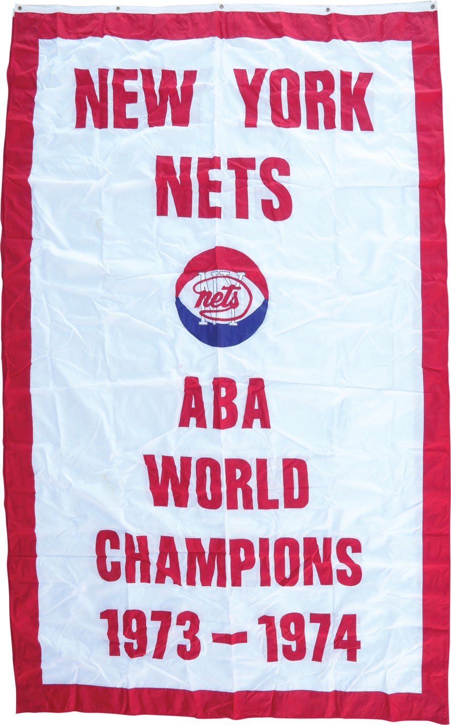 - 1974 & 1976 New York Nets ABA World Championship Banners (2) (Hung In The Nassau Coliseum)