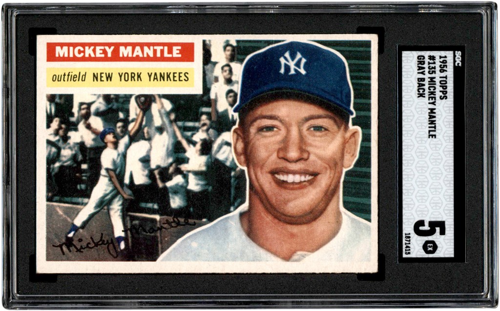 - 1956 Topps Baseball #135 Mickey Mantle SGC EX 5