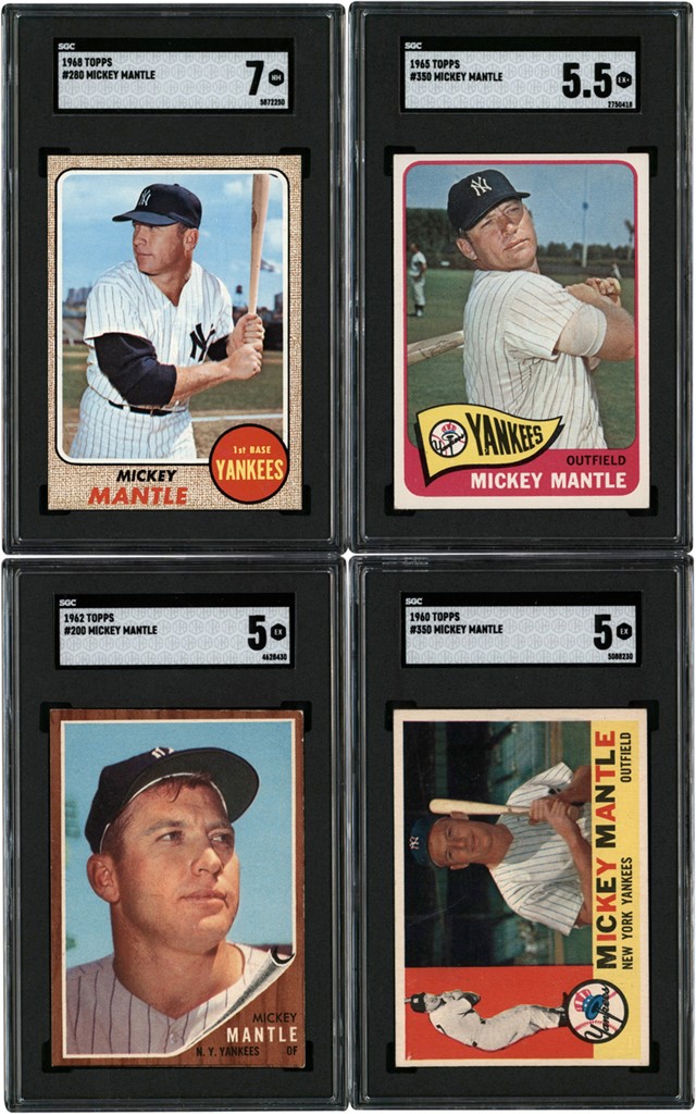 - 1960-1969 Topps Mickey Mantle Baseball Card Collection (10) All SGC