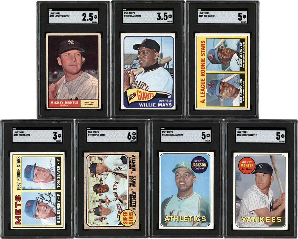 - 1961-1969 Topps Baseball Card Collection w/Seaver & Jackson Rookies (7) All SGC