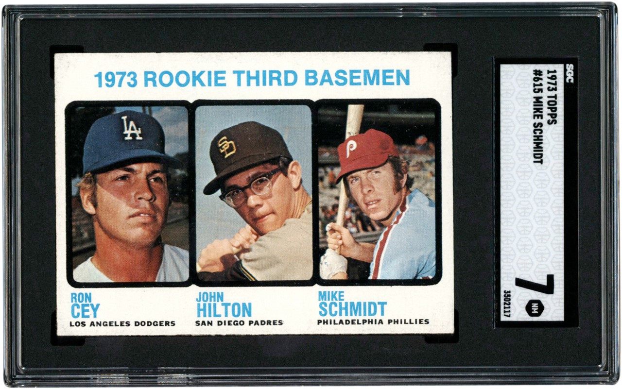 - 1973 Topps Baseball #615 Mike Schmidt Rookie Card SGC NM 7