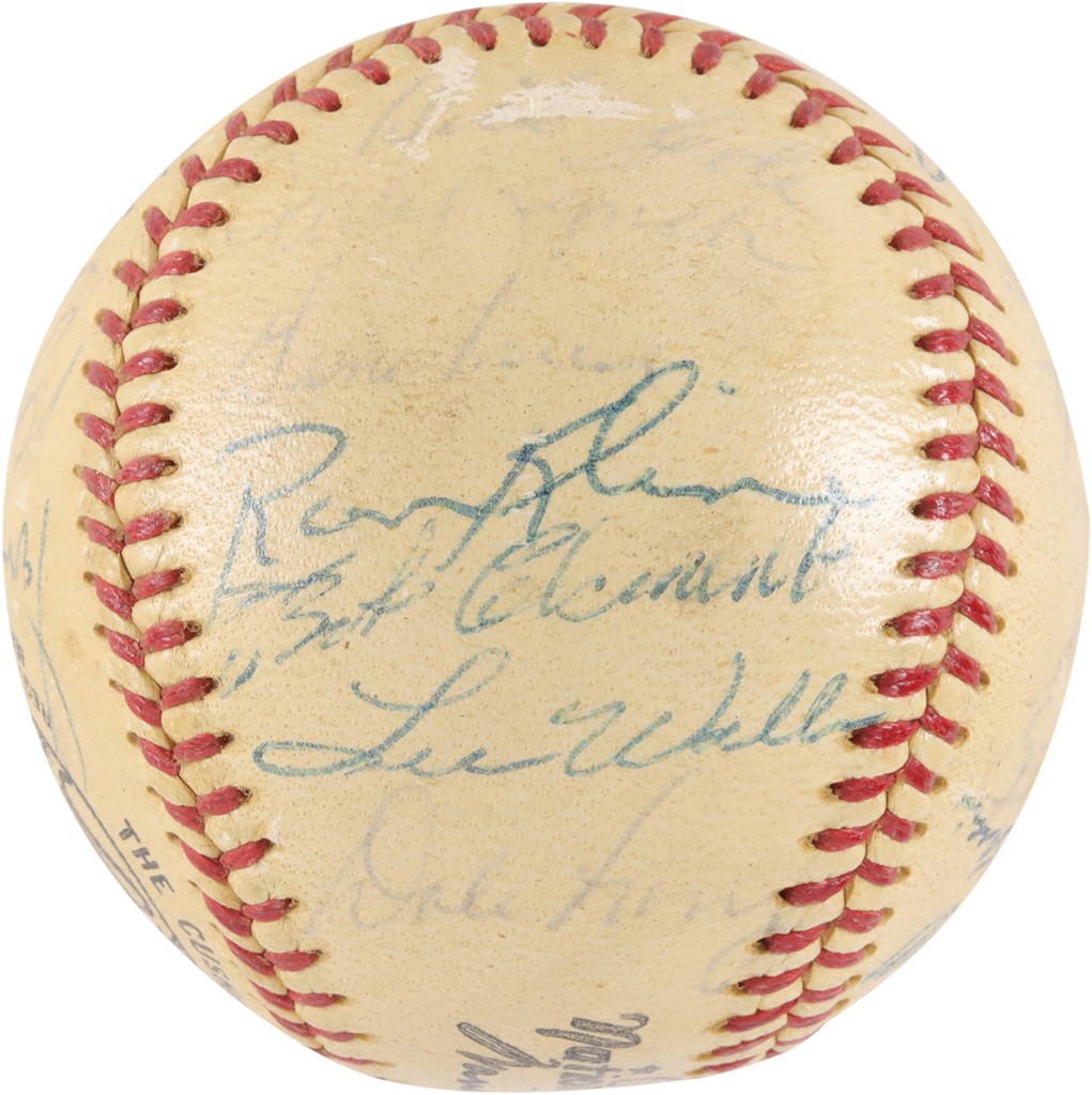 - 1956 Pittsburgh Pirates Team-Signed Baseball w/Clemente (PSA)