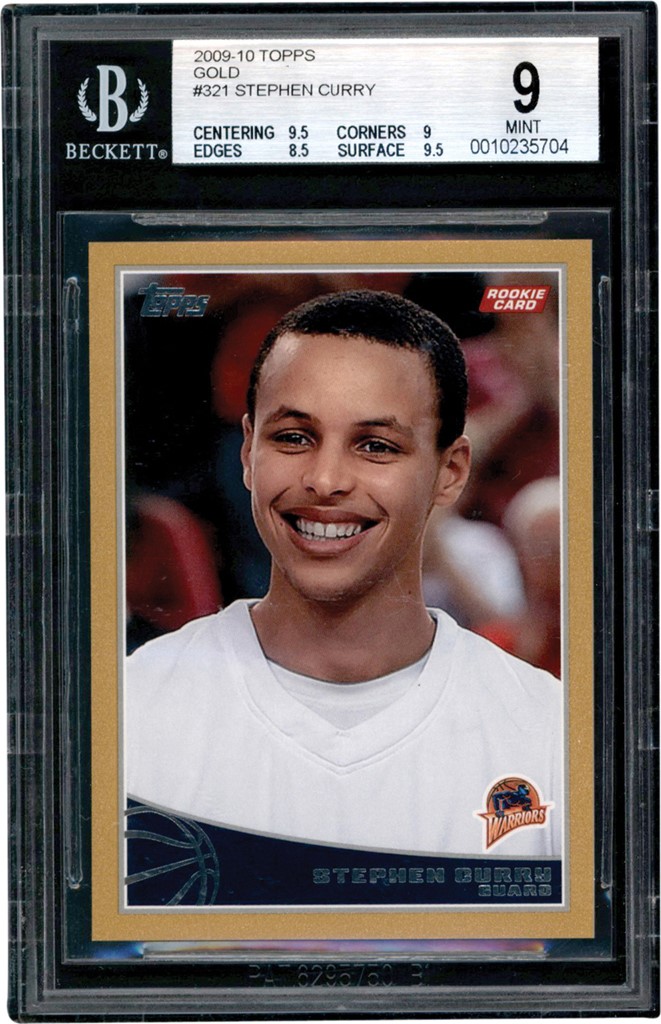 - 2009-2010 Topps Basketball Gold #321 Stephen Curry Rookie Card BGS MINT 9