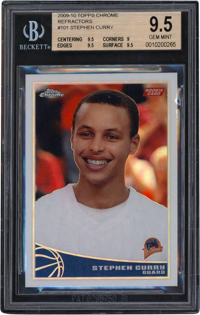 09-10 Topps Chrome Refractors #101 Stephen Curry Rookie 405/500 BGS GEM MINT 9.5