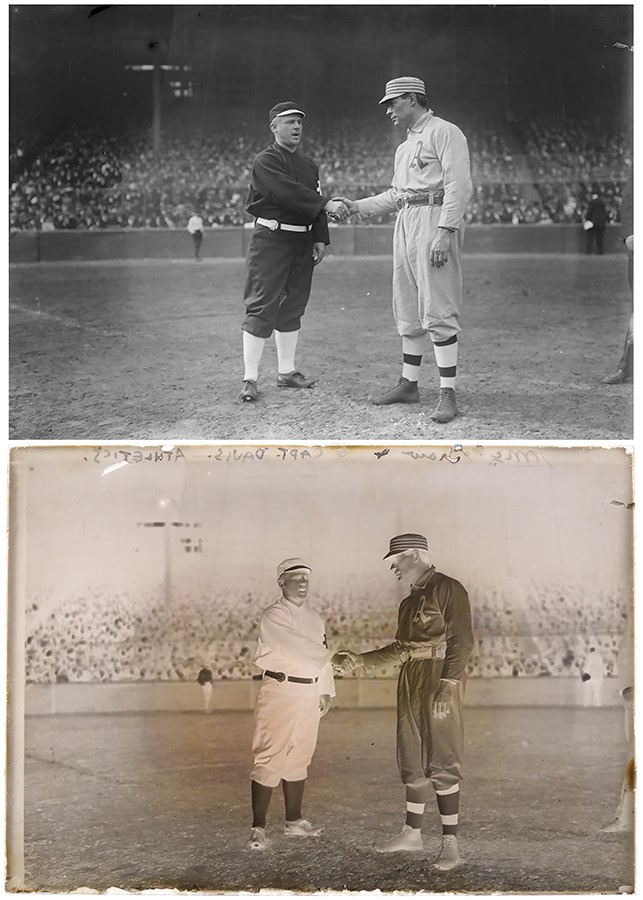 The Brown Brothers Collection - 1911 World Series John McGraw and Harry Davis Original Glass Plate Negative