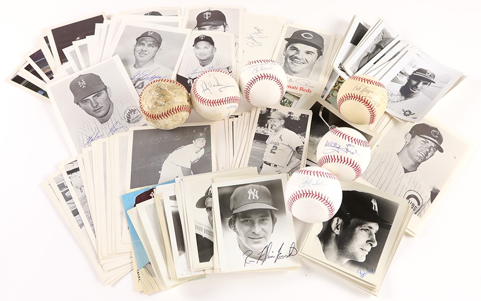 Baseball Autographs - HOF Signed Baseballs and Team-Issued Photo Collection