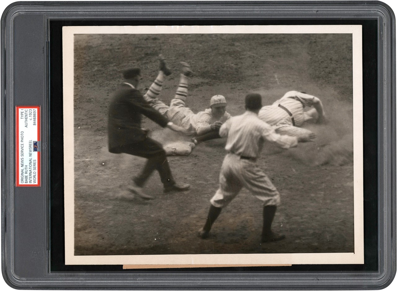 Vintage Sports Photographs - 1923 Babe Ruth World Series Photograph (PSA Type I)