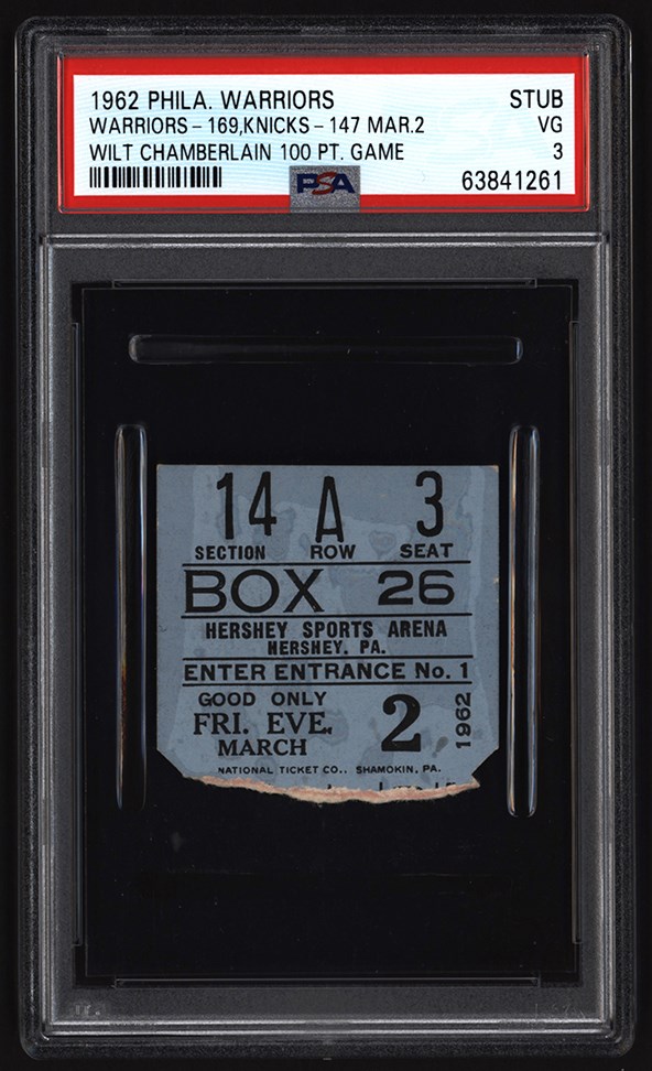 Lot Detail - MARCH 2, 1962 WILT CHAMBERLAIN 100-POINT GAME PROGRAM