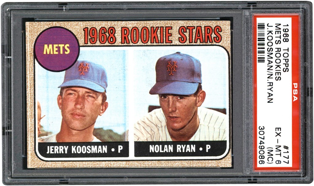 - 1968 Topps Baseball #177 Nolan Ryan Rookie Card PSA EX-MT 6 (MC)