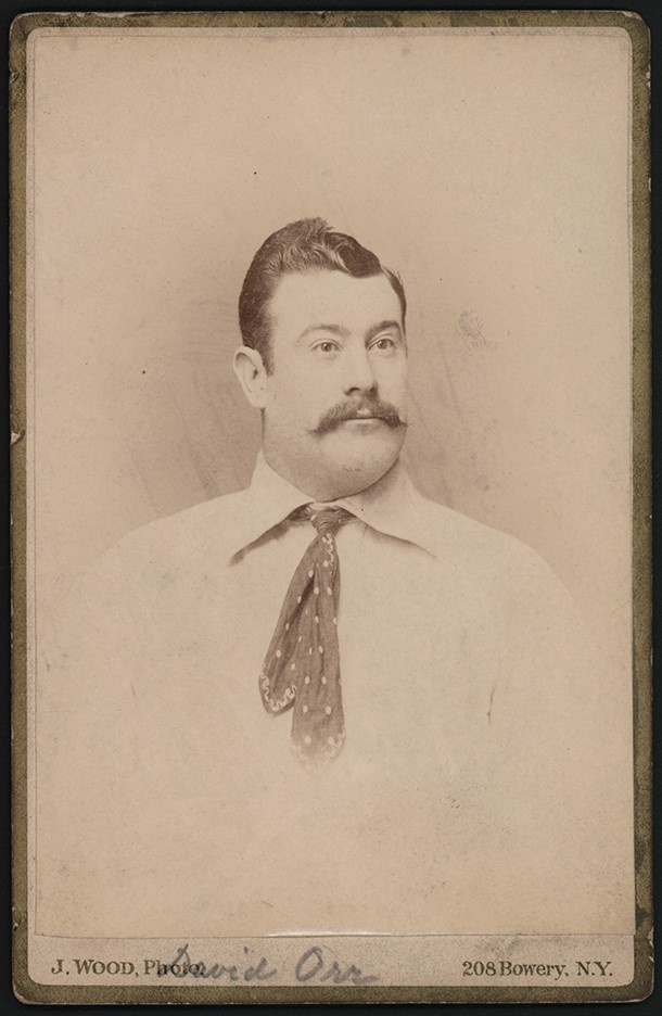 - 1880s Dave Orr New York Metropolitans Cabinet Card by J. Wood Used for His N172 Old Judge and N338-2 S.F. Hess Cards