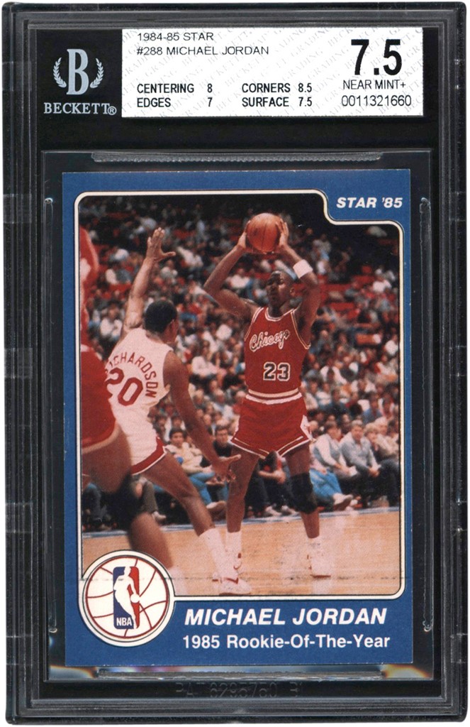- 1984-85 Star #288 Michael Jordan Rookie of The Year BGS NM+ 7.5