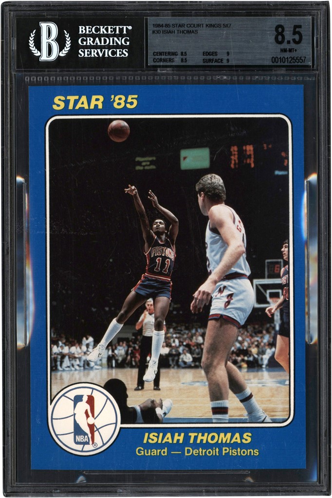 Basketball Cards - 1984-85 Star Court Kings 5x7 #30 Isiah Thomas BGS NM-MT+ 8.5