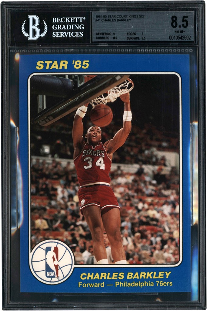 - 1984-85 Star Court Kings 5x7 #41 Charles Barkley BGS NM-MT+ 8.5
