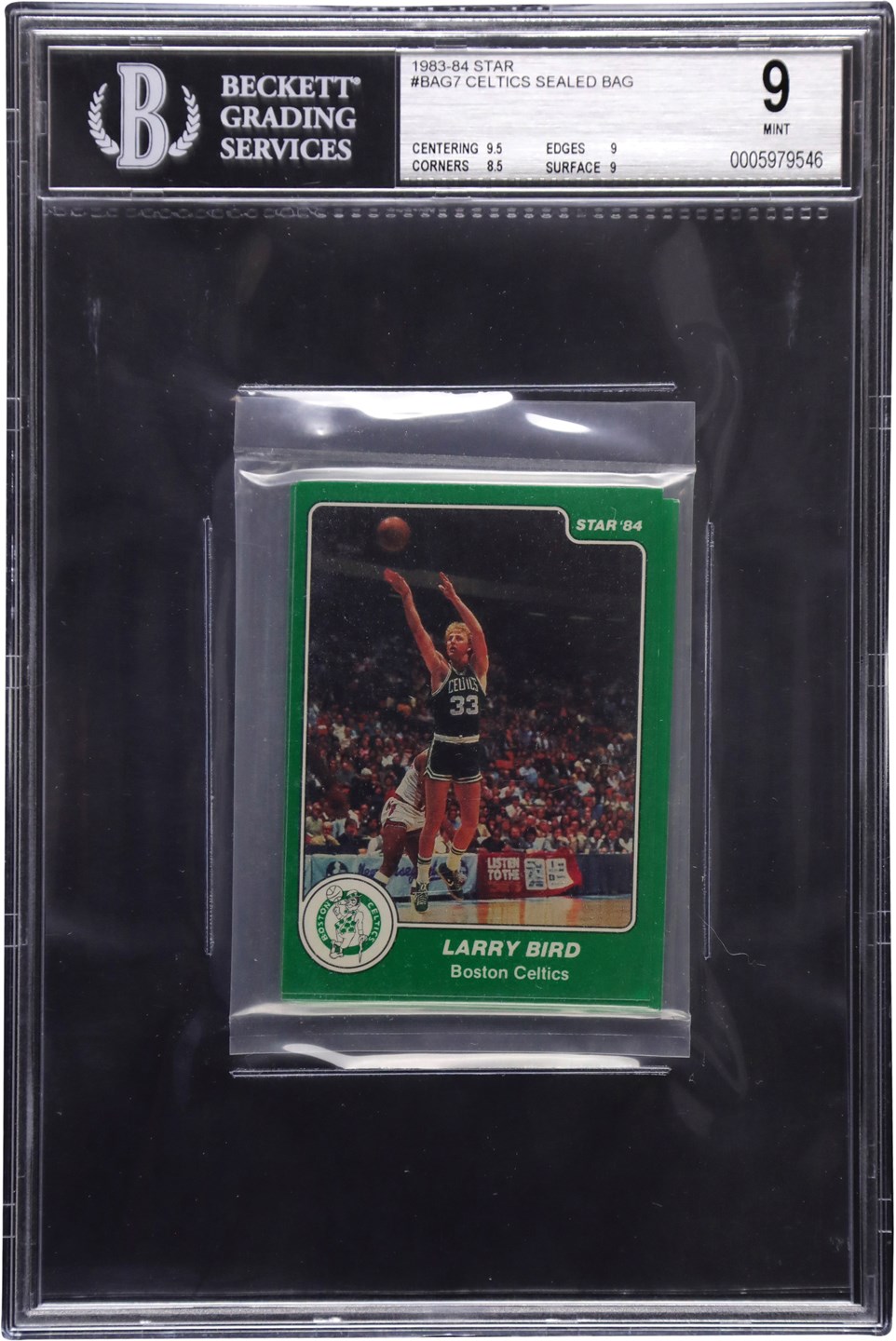 Basketball Cards - Rare 1983-84 Star #BAG7 Boston Celtics Sealed Bag BGS MINT 9