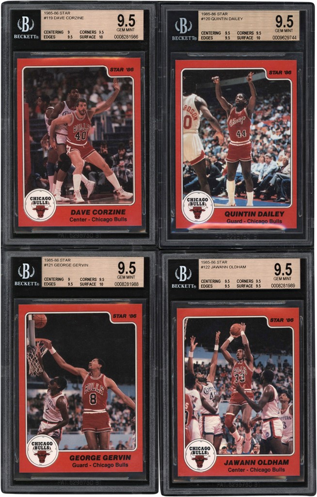 Basketball Cards - 1985-86 Star Basketball Chicago Bulls BGS GEM MINT 9.5 Partial Team Set (4/7)