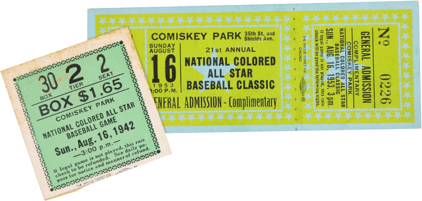 - 1942 and 1953 National Colored All Star Baseball Classic Tickets (Full and Stub)